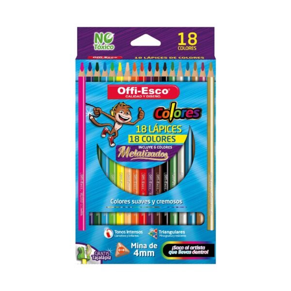 Colores triangulares Offi-Esco unicolor X 18