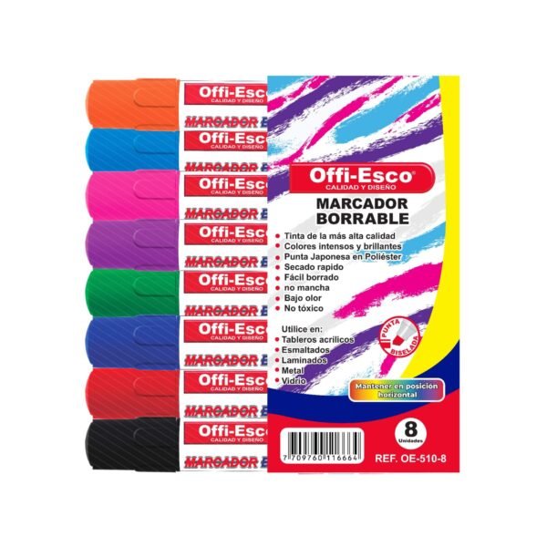 Marcador borrable Offi-Esco estuche X 8