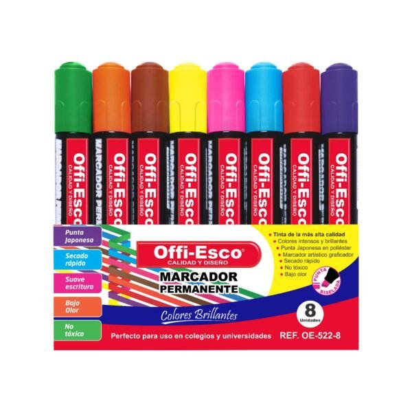 Marcador permanente Offi-Esco estuche X 8