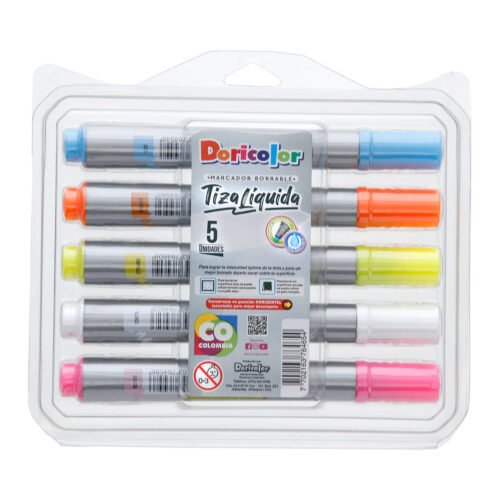 Tiza liquida Doricolor estuche x 5