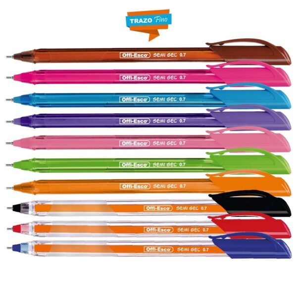 Set de Esferos semi gel Offi-Esco 0.7mm X 10 colores