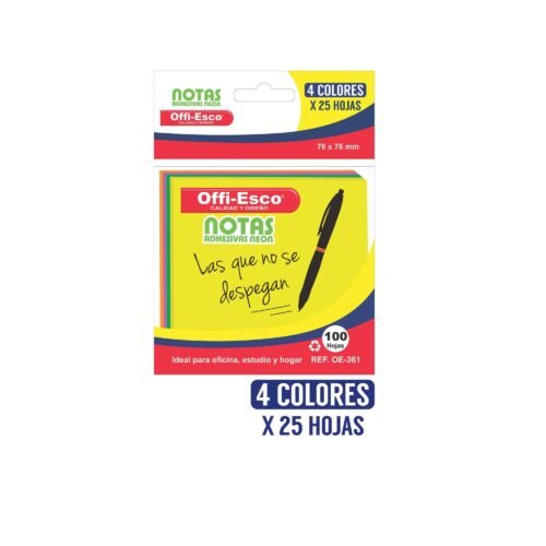 Notas adhesivas Offi-Esco X 100 hojas
