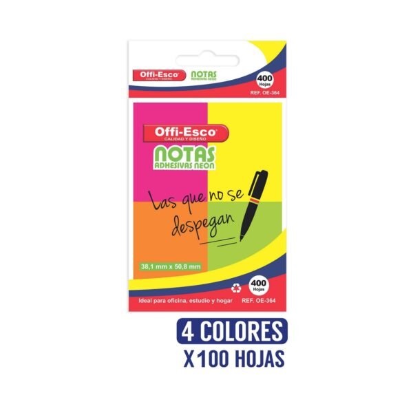 Notas adhesivas mini Offi-Esco X 400 hojas